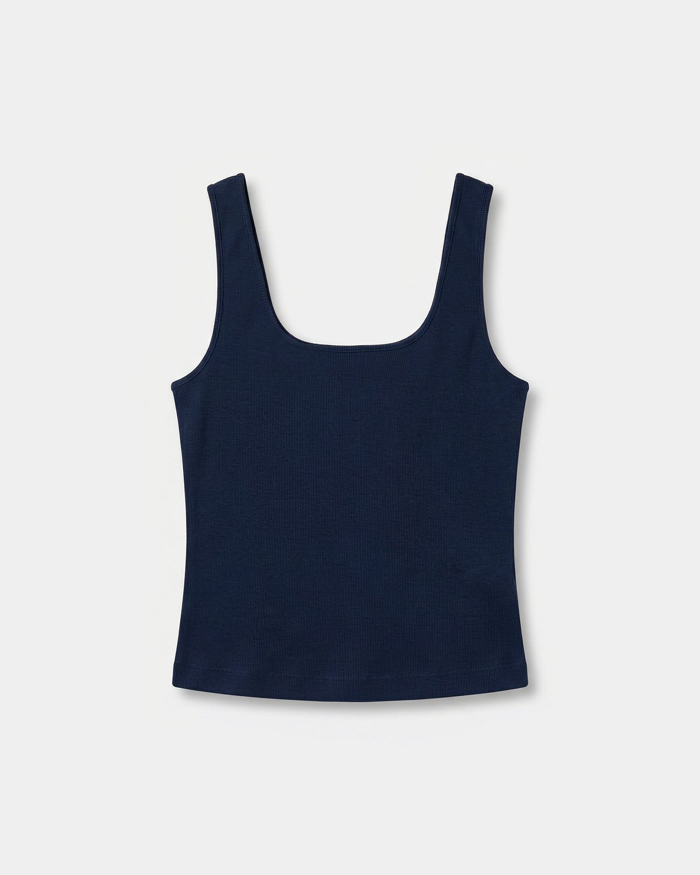Lacivert Kare Yaka Ribbed Atlet