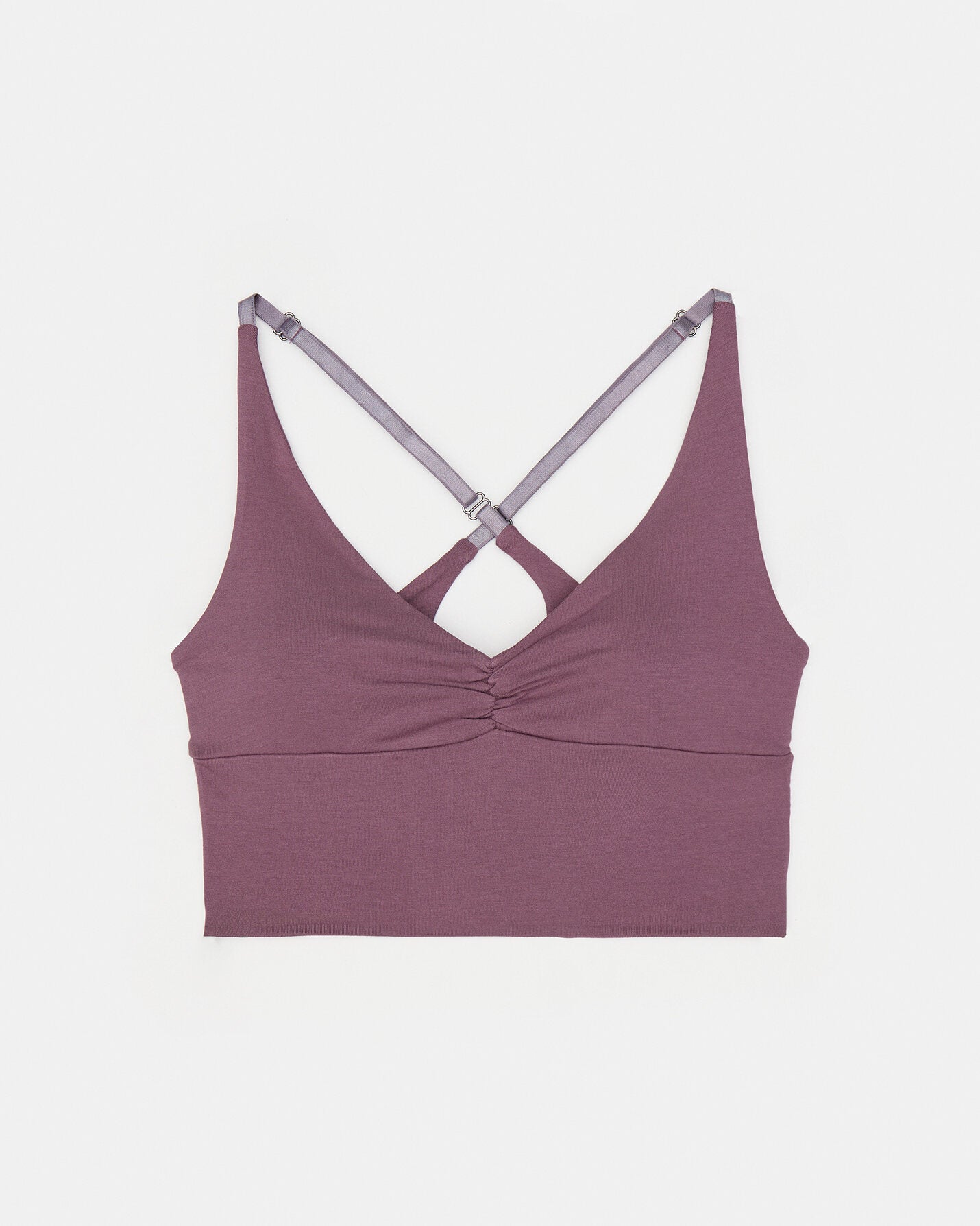 Lila Büzgülü Askılı Büstiyer