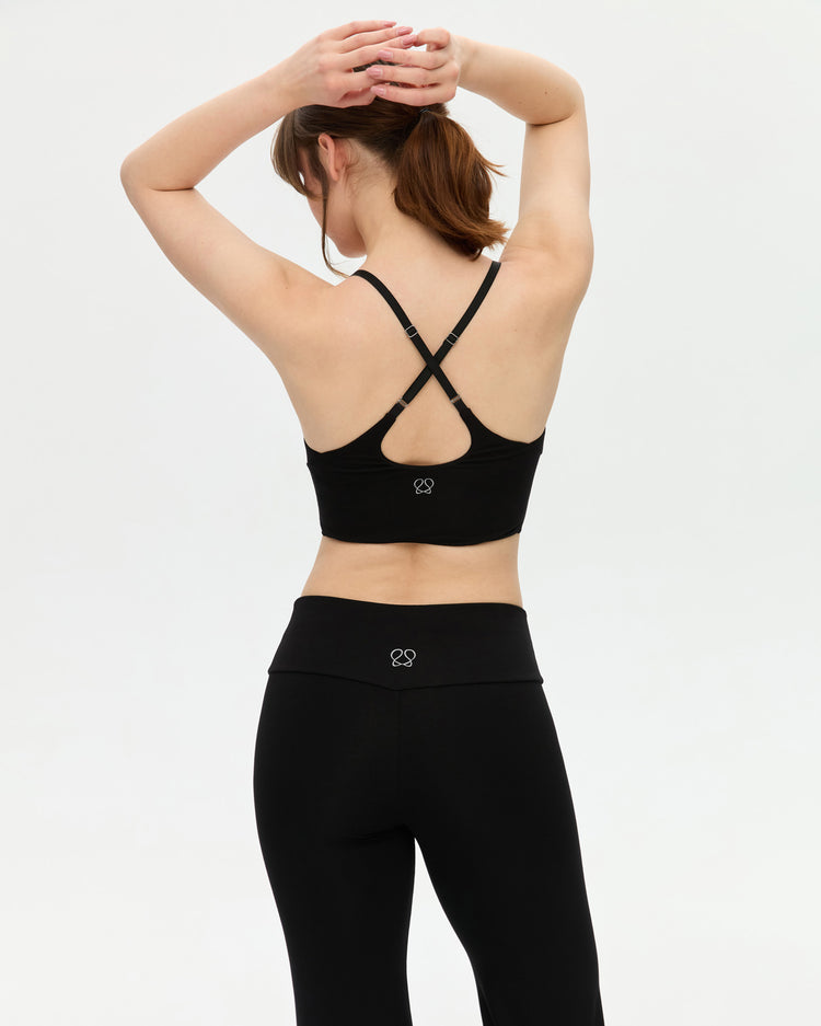 Siyah Büzgülü Askılı Büstiyer