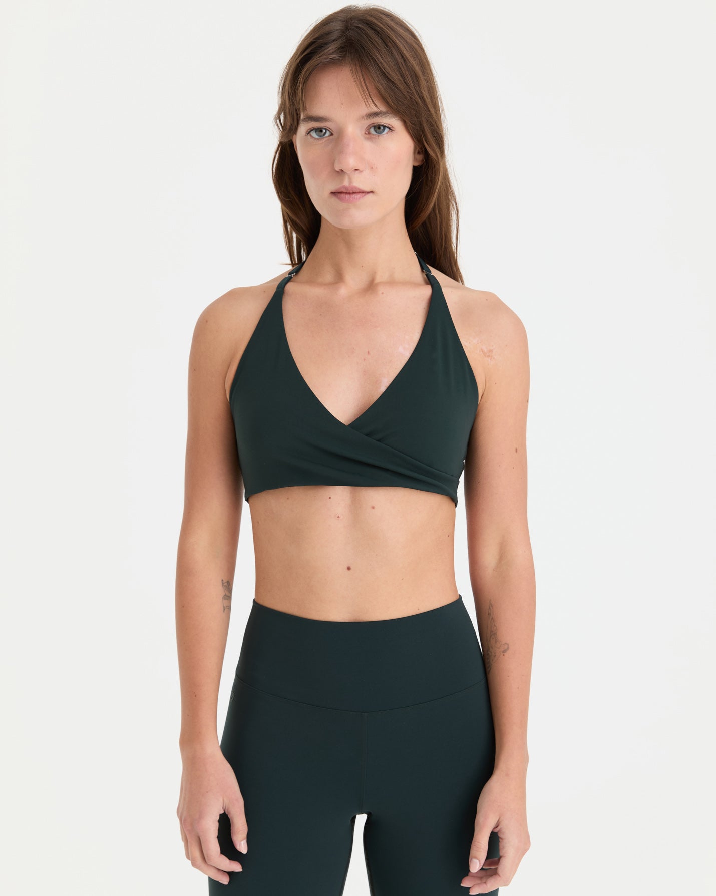 Petrol Halter Wrap Motion Bra