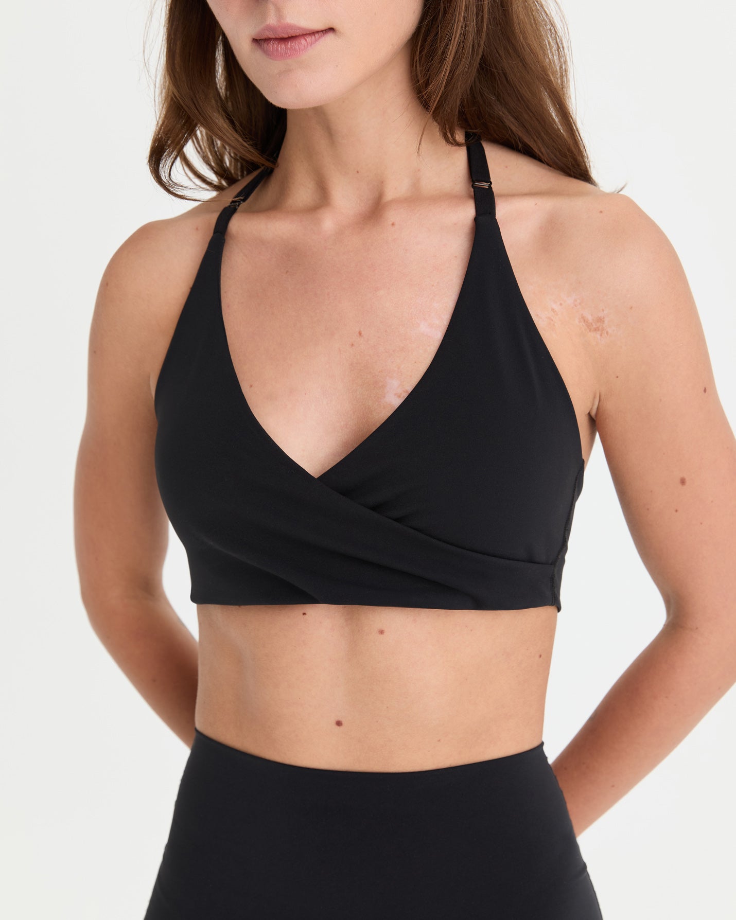 Siyah Halter Wrap Motion Bra
