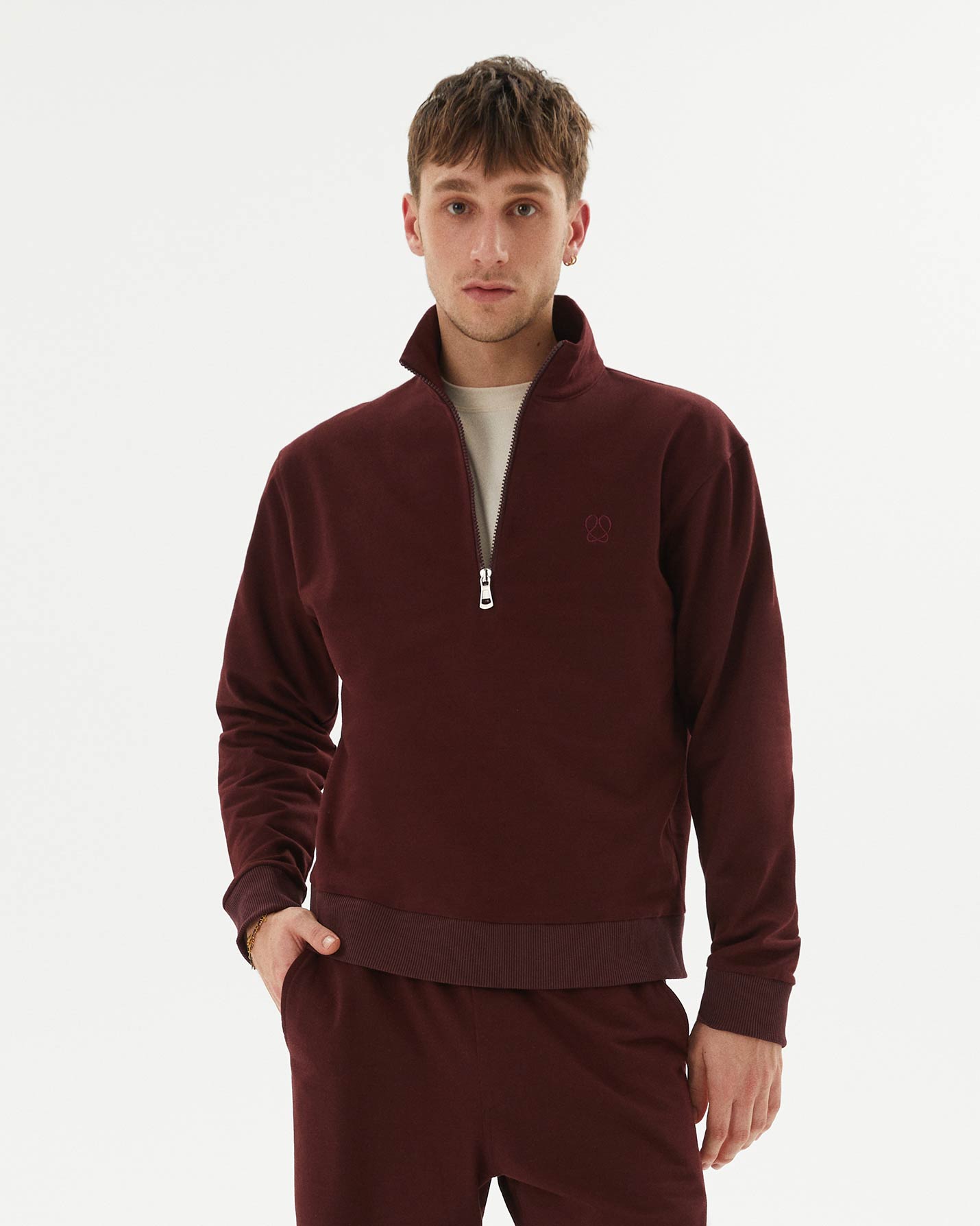 Erkek Dik Yaka Sweatshirt