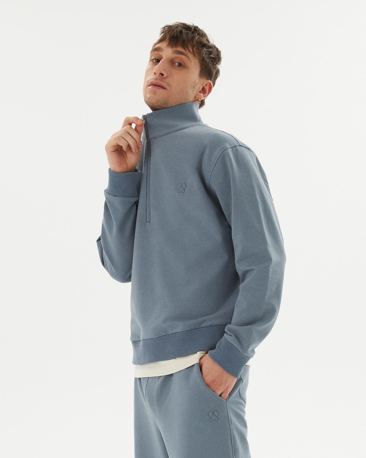 Erkek Dik Yaka Sweatshirt