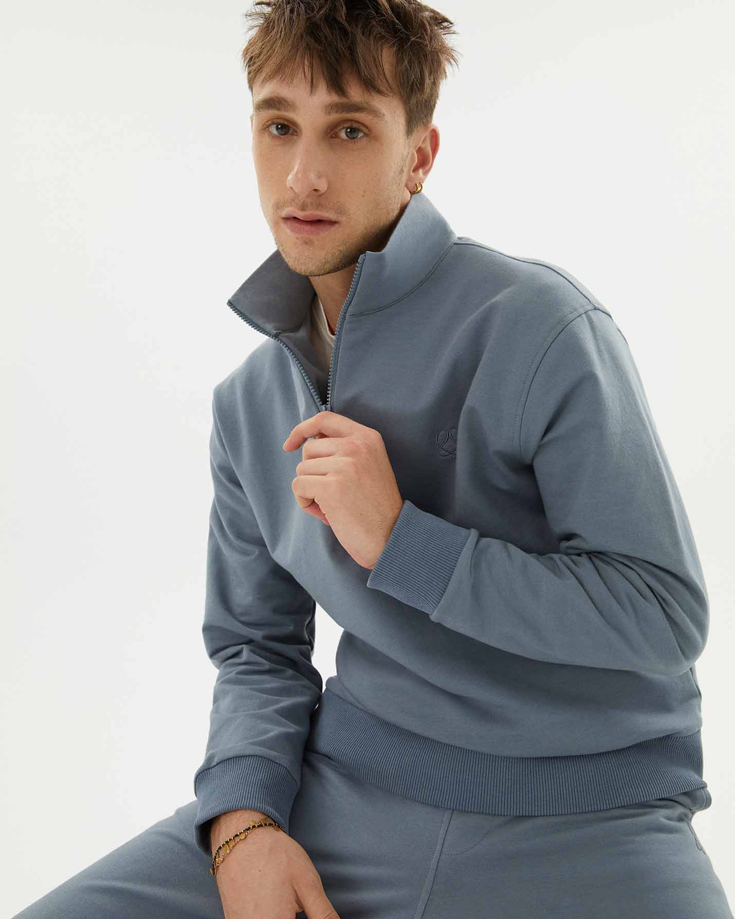 Erkek Dik Yaka Sweatshirt