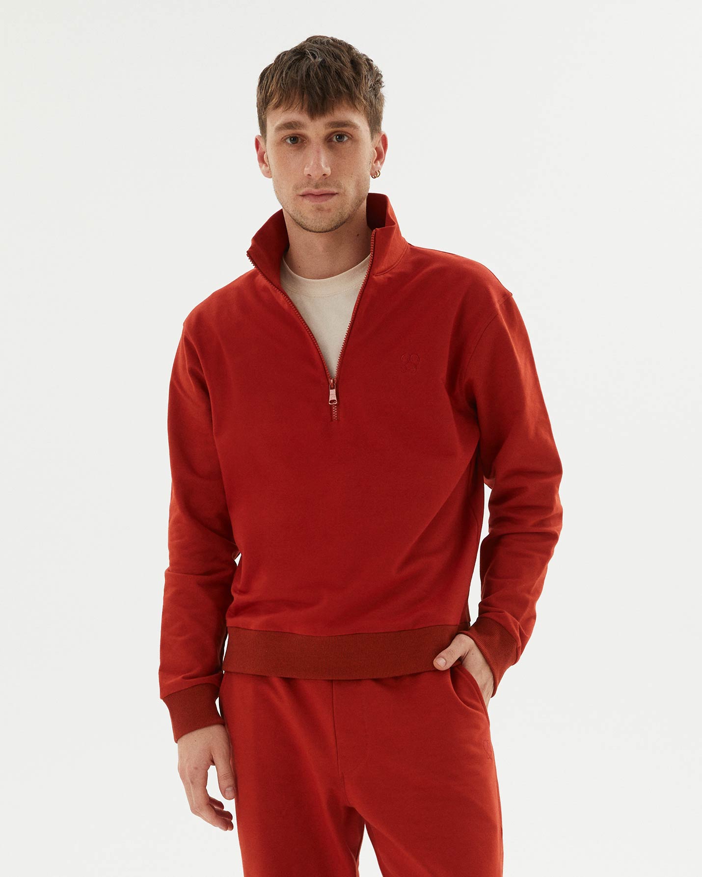 Erkek Dik Yaka Sweatshirt