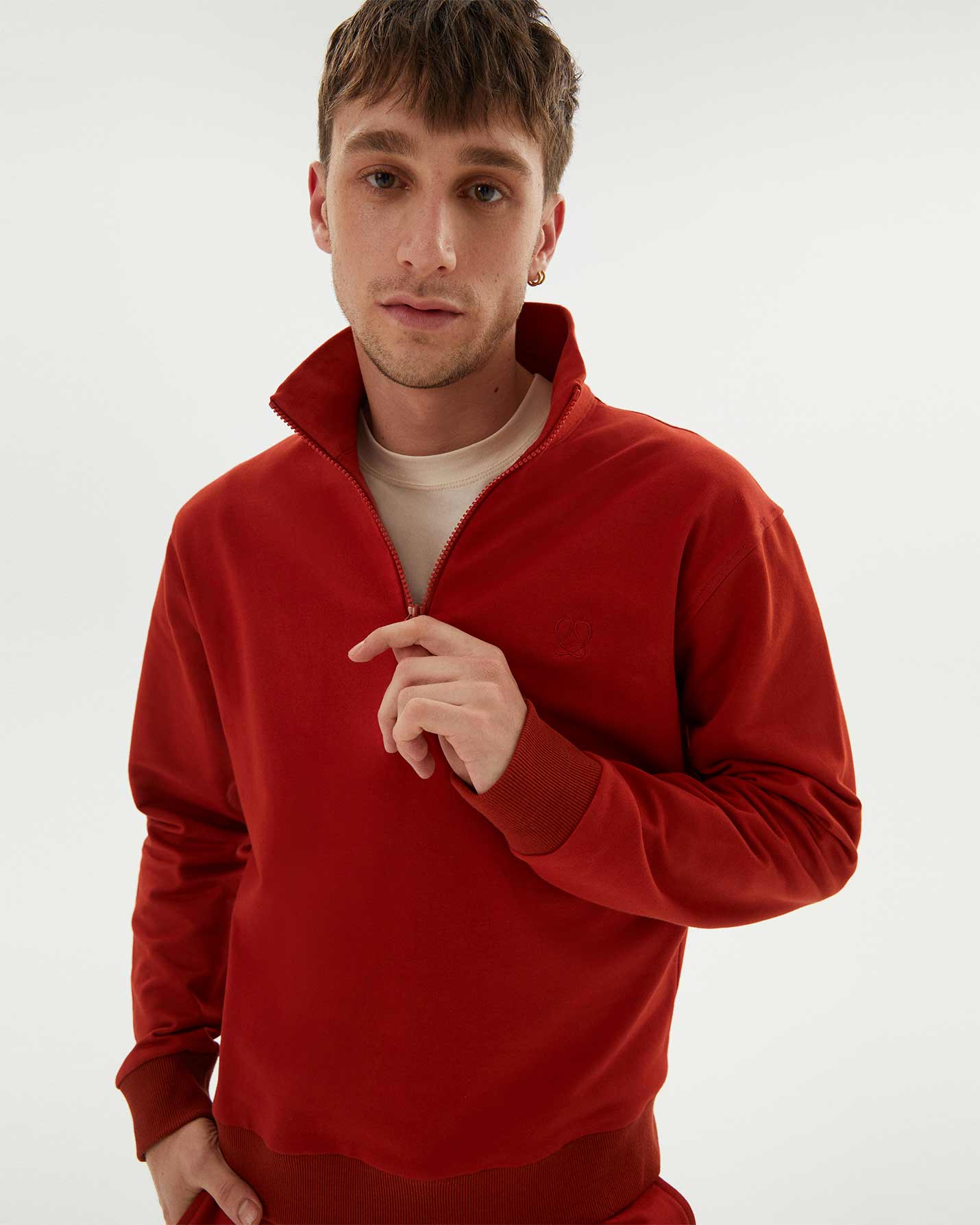 Erkek Dik Yaka Sweatshirt