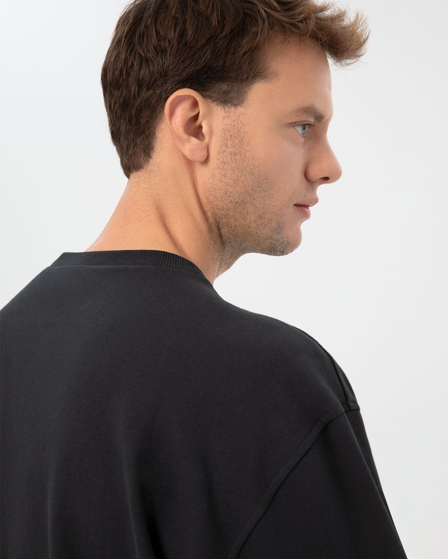 Antrasit Erkek Bisiklet Yaka Sweatshirt