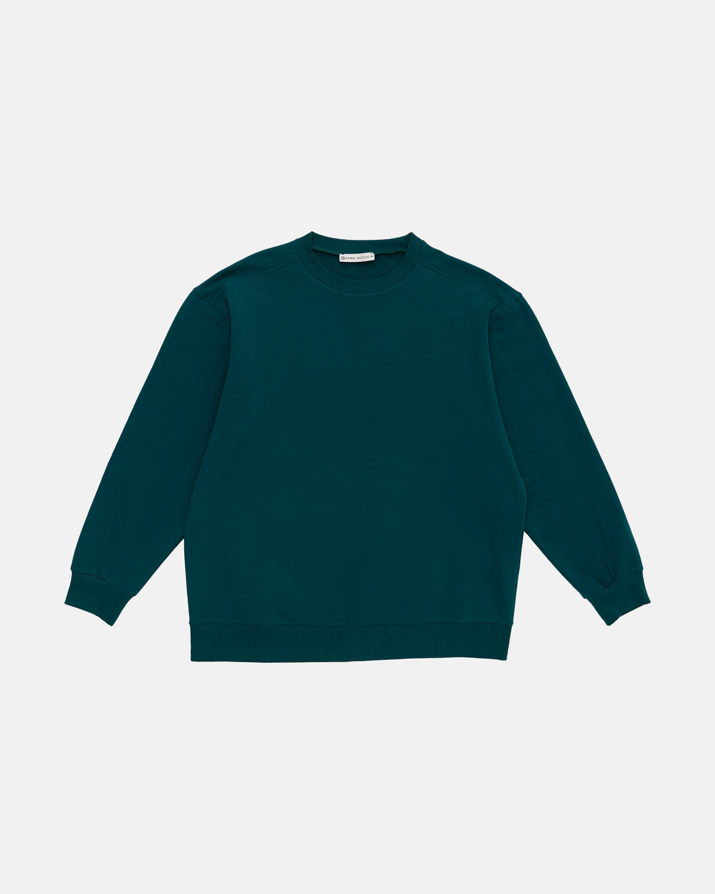 Orman Yeşili Erkek Bisiklet Yaka Sweatshirt