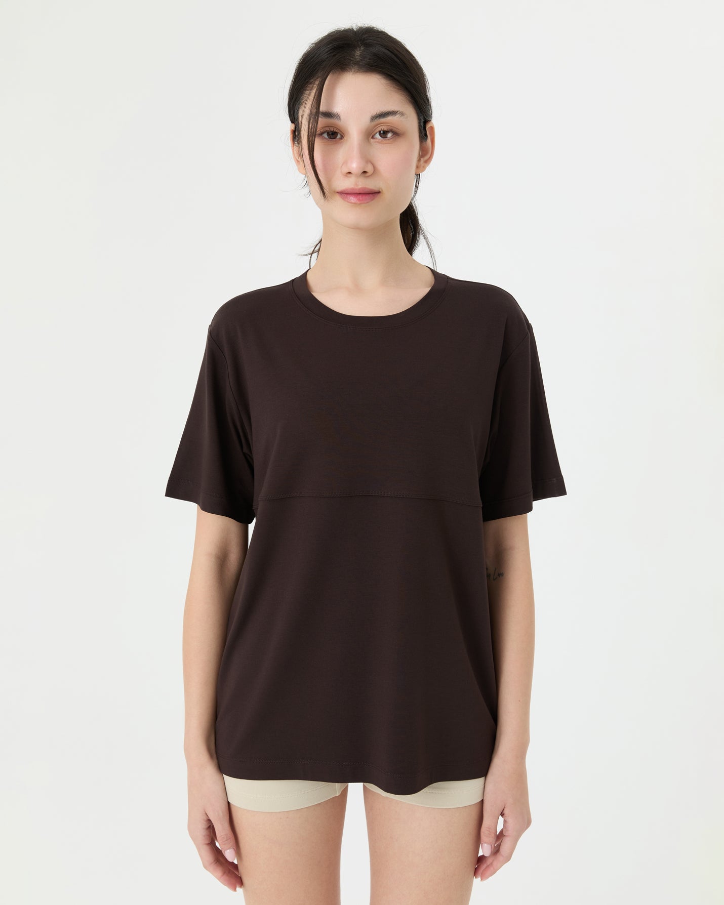 Kahverengi Viskoz T-shirt