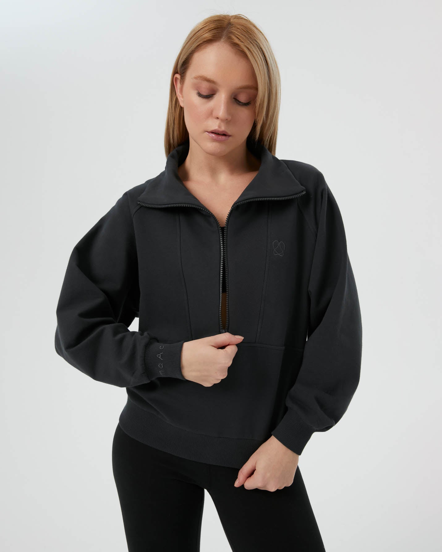 Antrasit Dik Yaka Sweatshirt