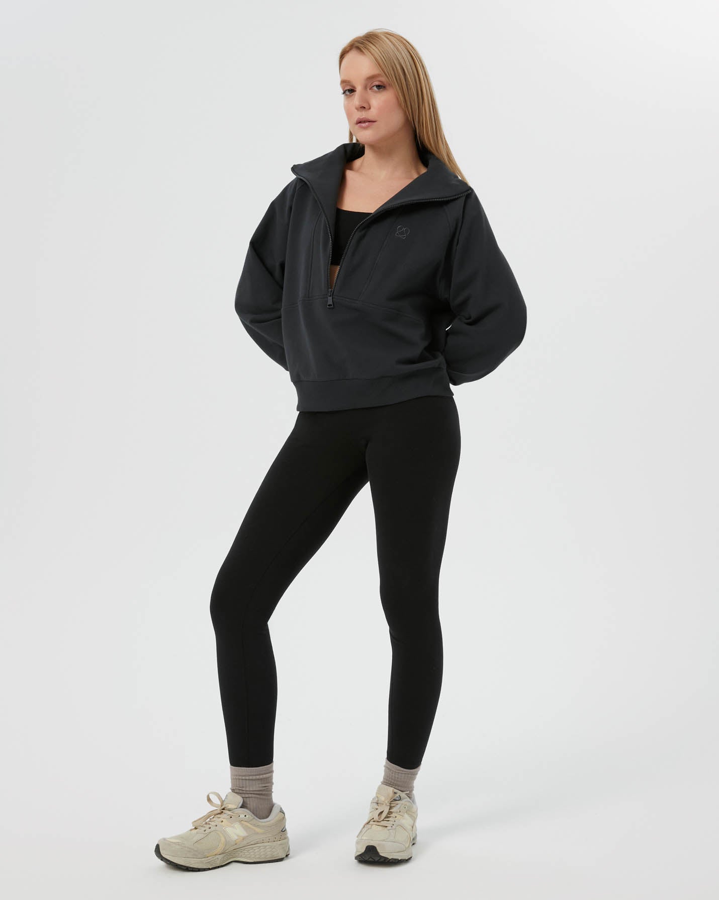 Antrasit Dik Yaka Sweatshirt