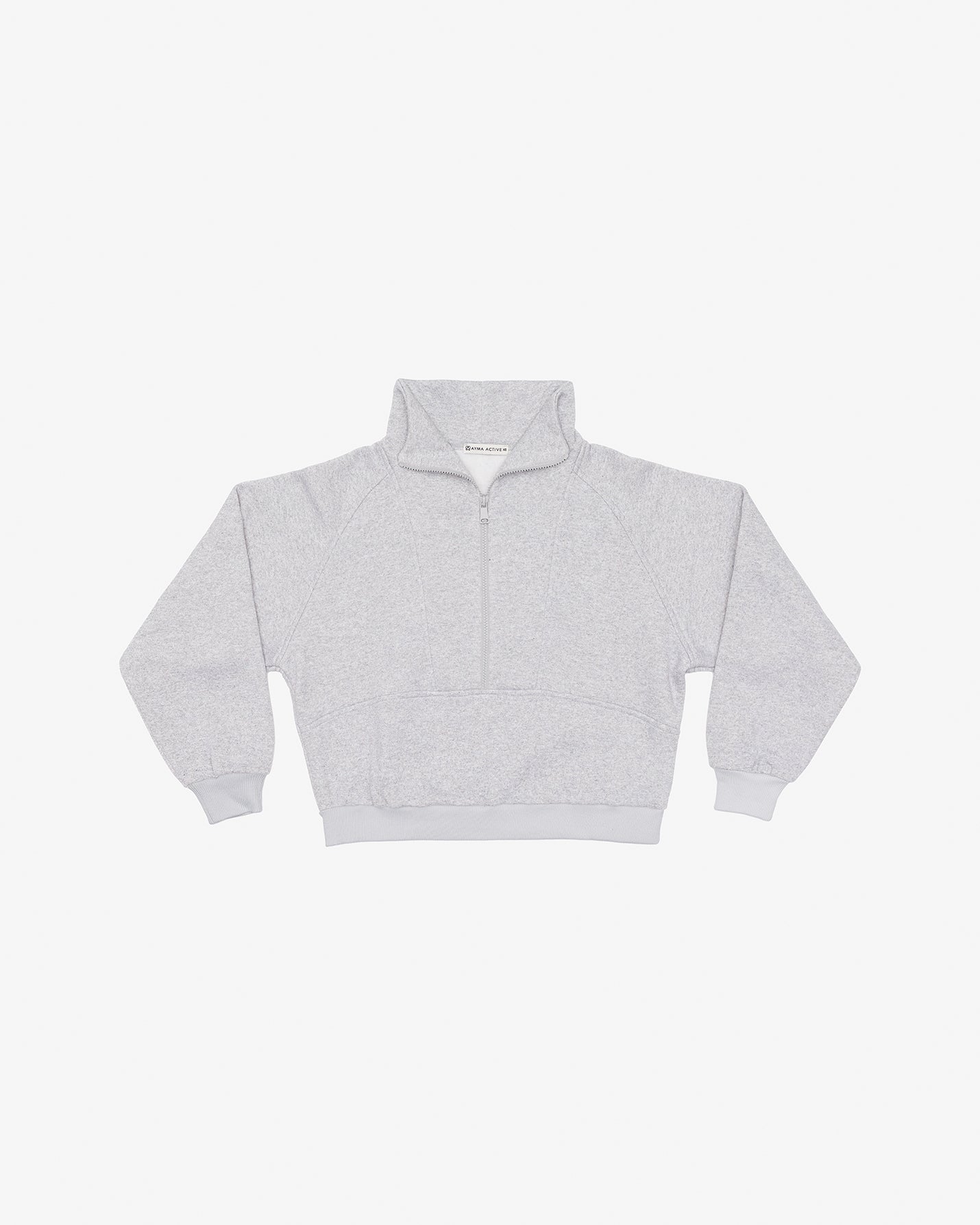 Gri Melanj Dik Yaka Sweatshirt