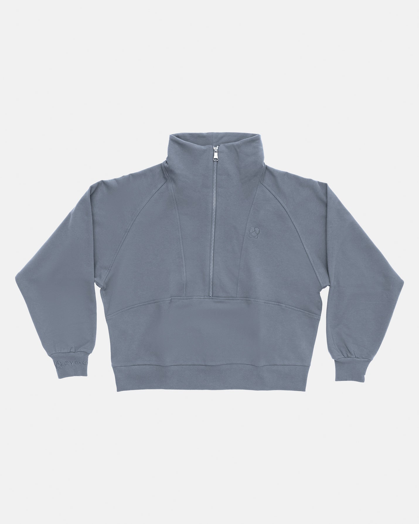 Mavi Ladin Dik Yaka Sweatshirt