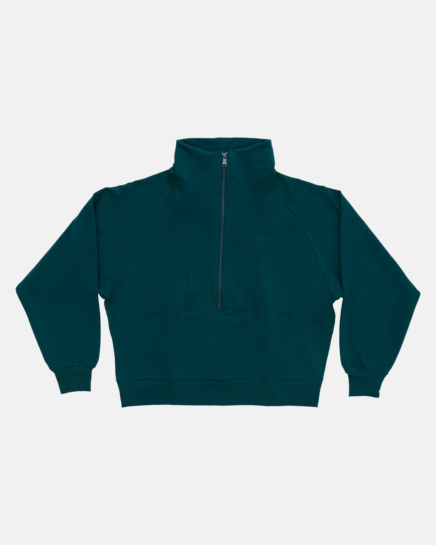 Orman Yeşili Dik Yaka Sweatshirt