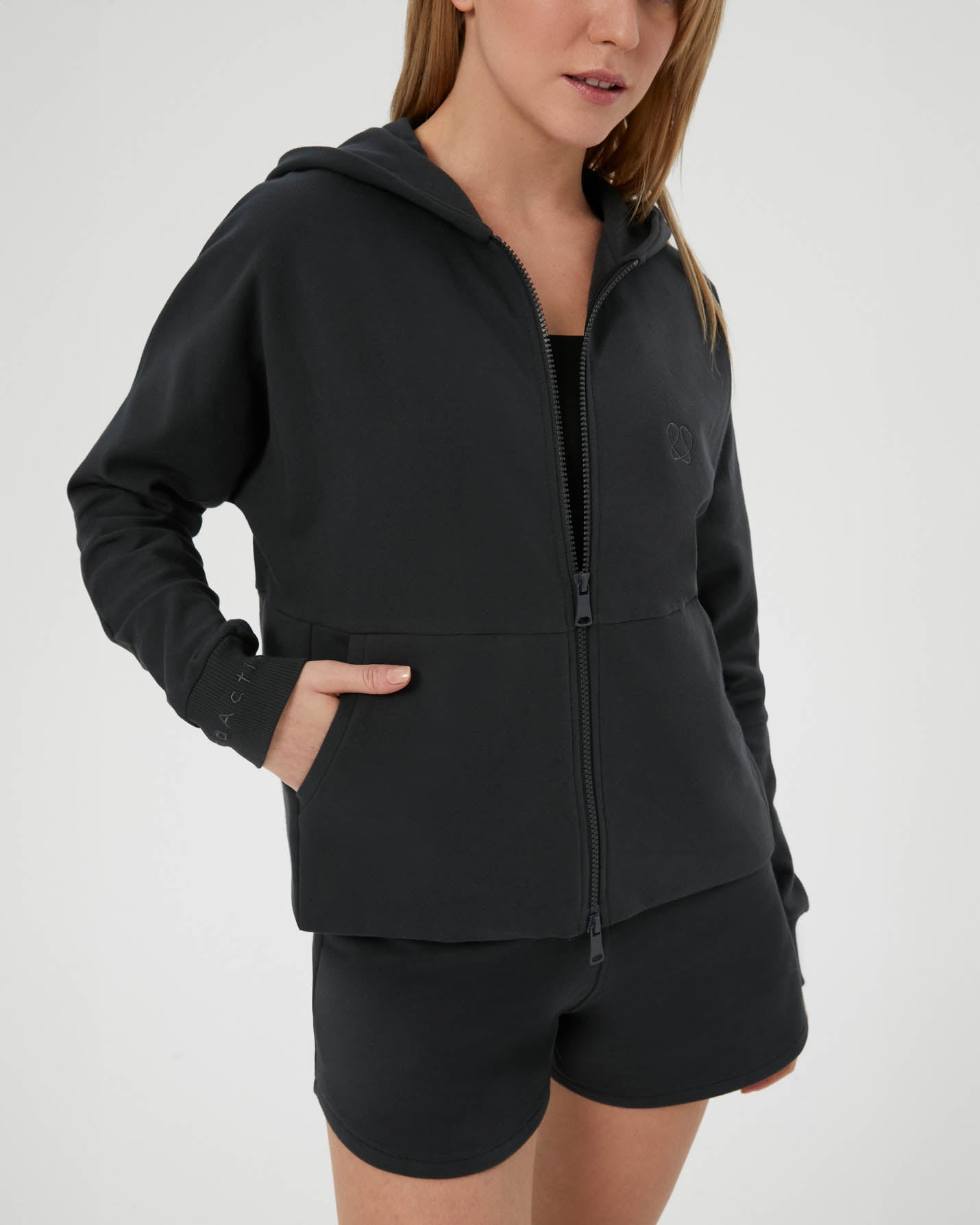 Antrasit Fermuarlı Hoodie