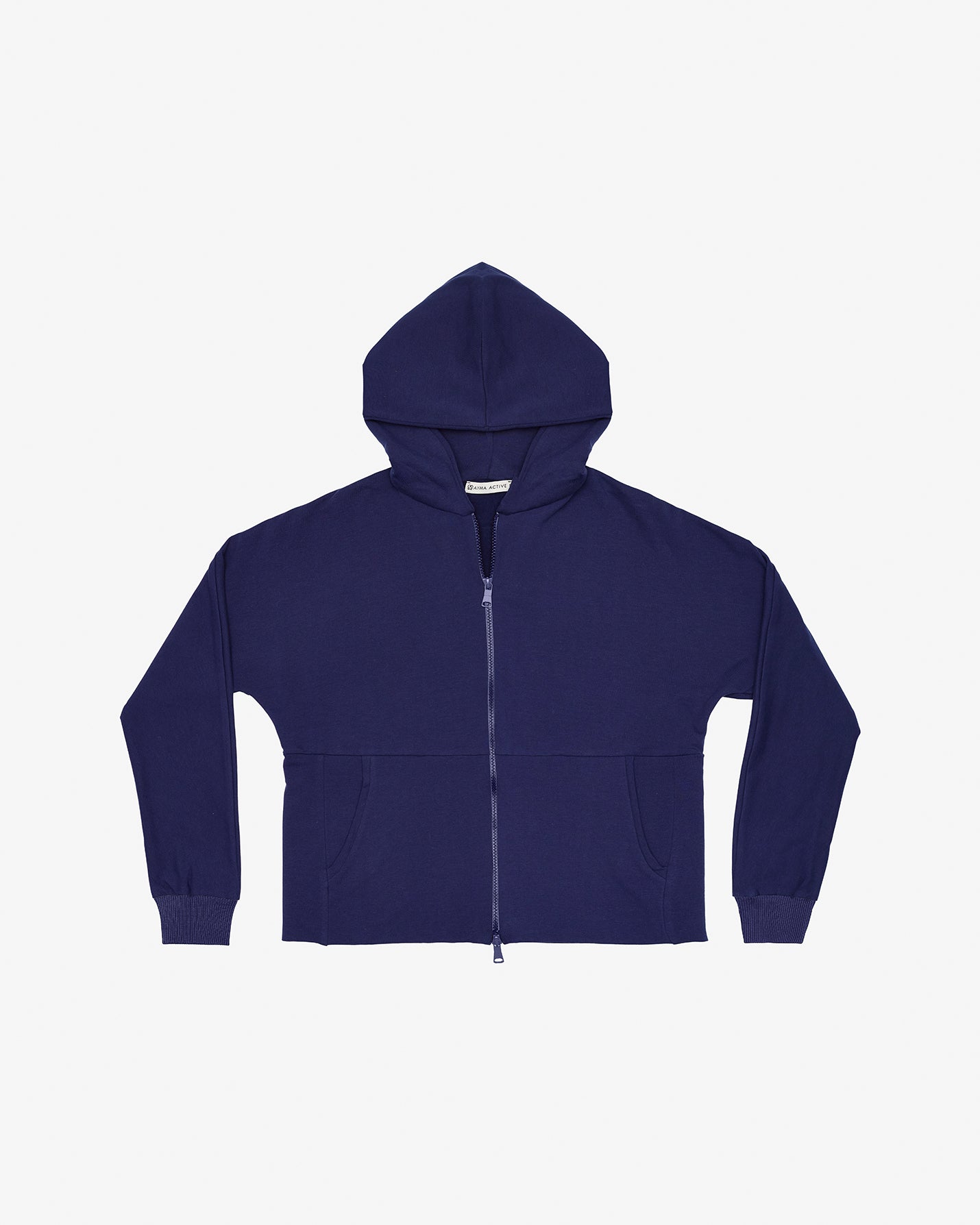 Indigo Fermuarlı Hoodie