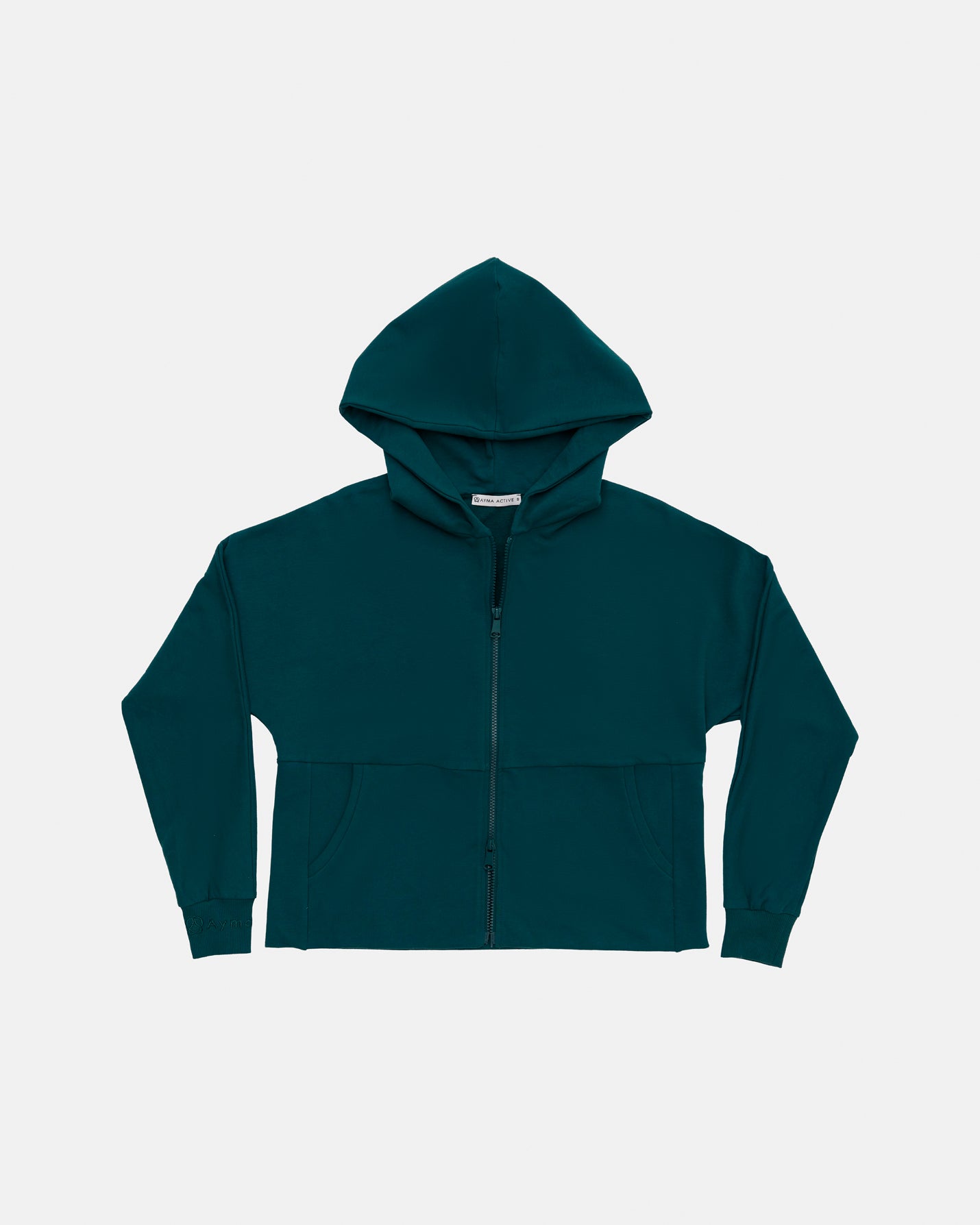 Orman Yeşili Fermuarlı Hoodie