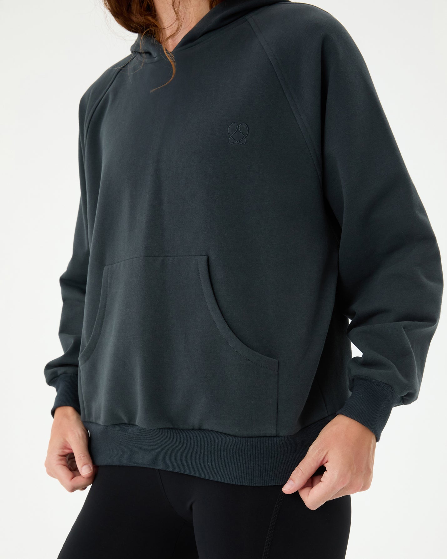 Antrasit Kapşonlu Oversize Sweatshirt