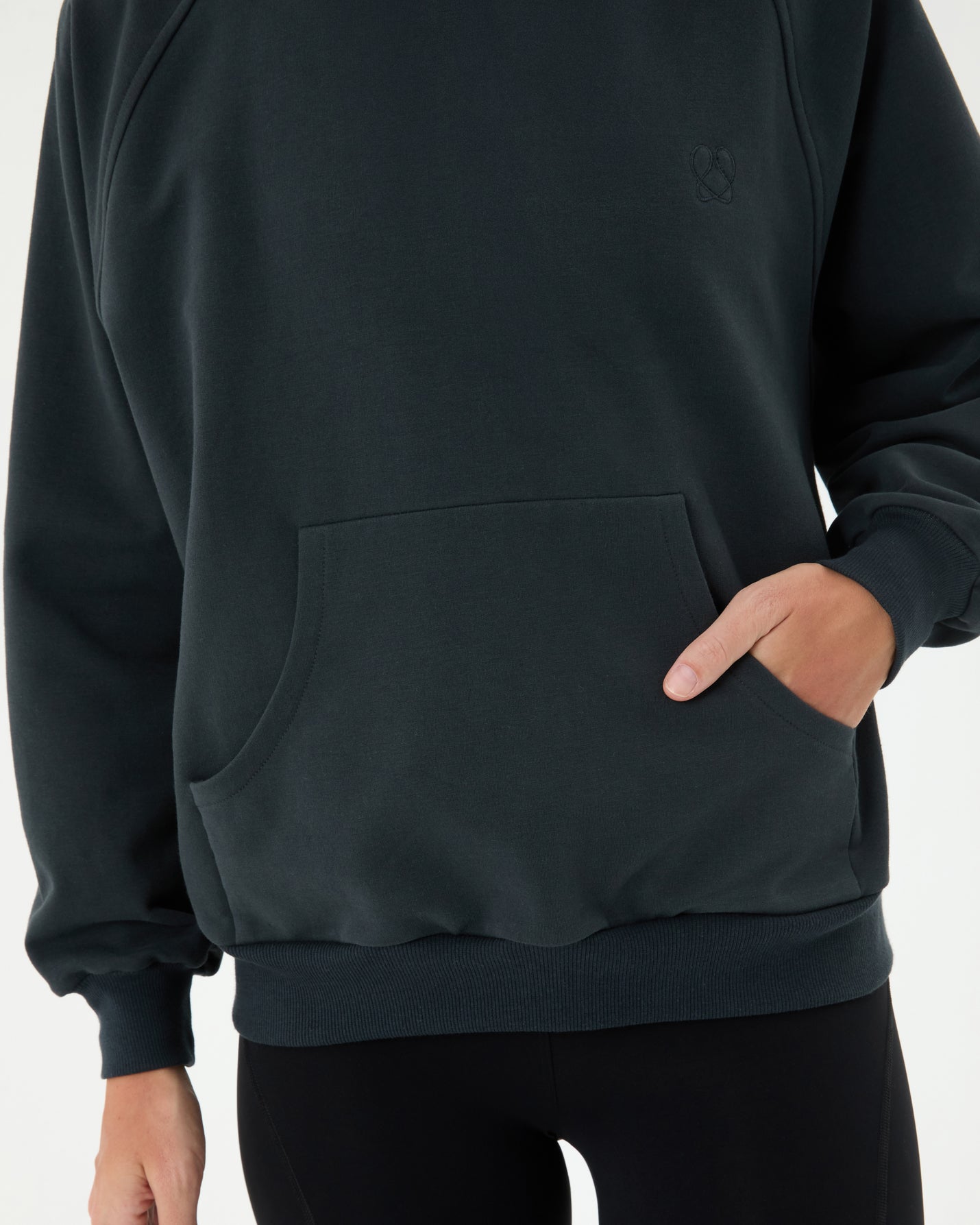 Antrasit Kapşonlu Oversize Sweatshirt