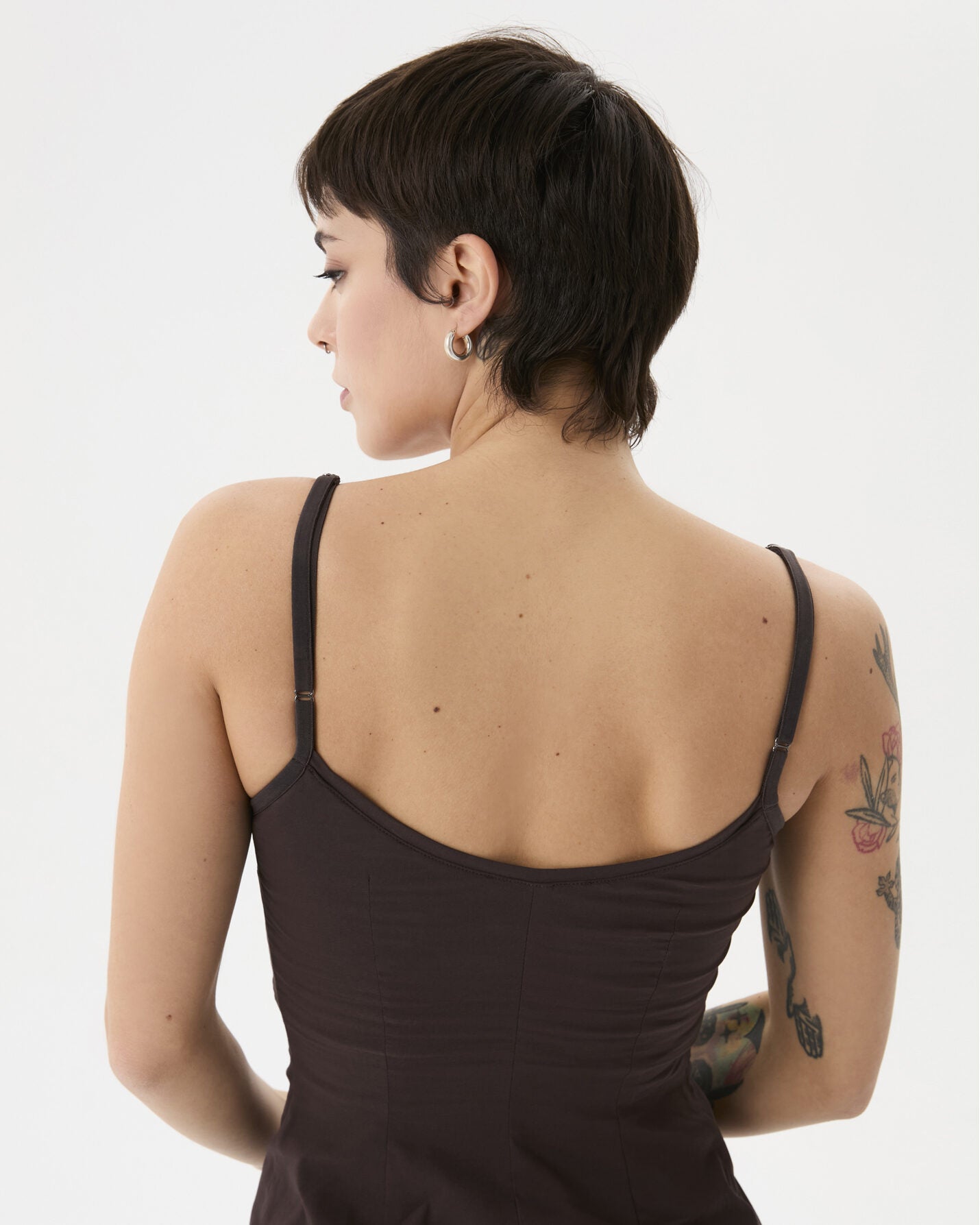 Kahverengi Büzgülü Tulumlu Elbise