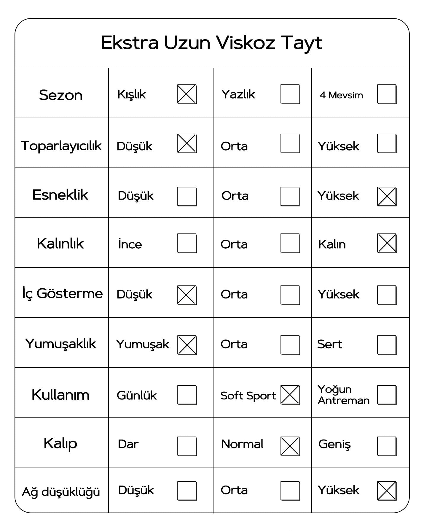 Ekstra Uzun Tayt