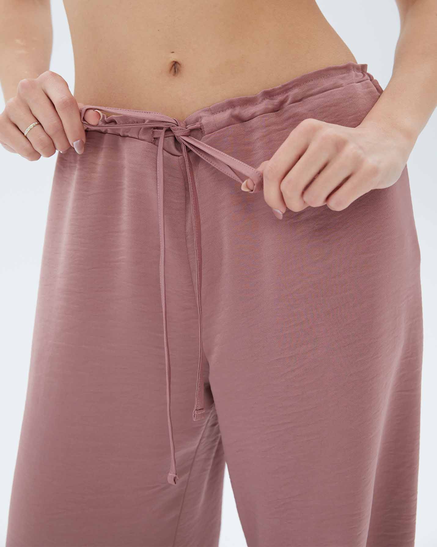 Bağcıklı Büzgülü Pantolon
