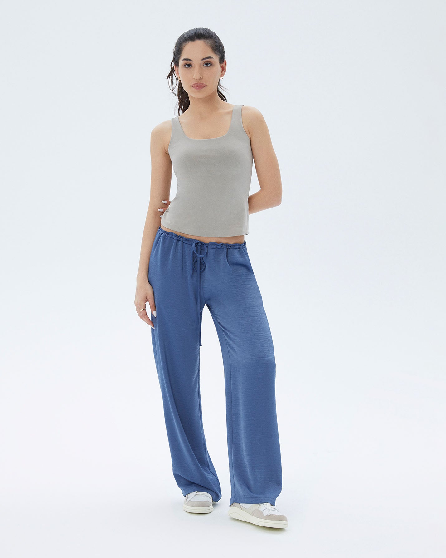 Bağcıklı Büzgülü Pantolon
