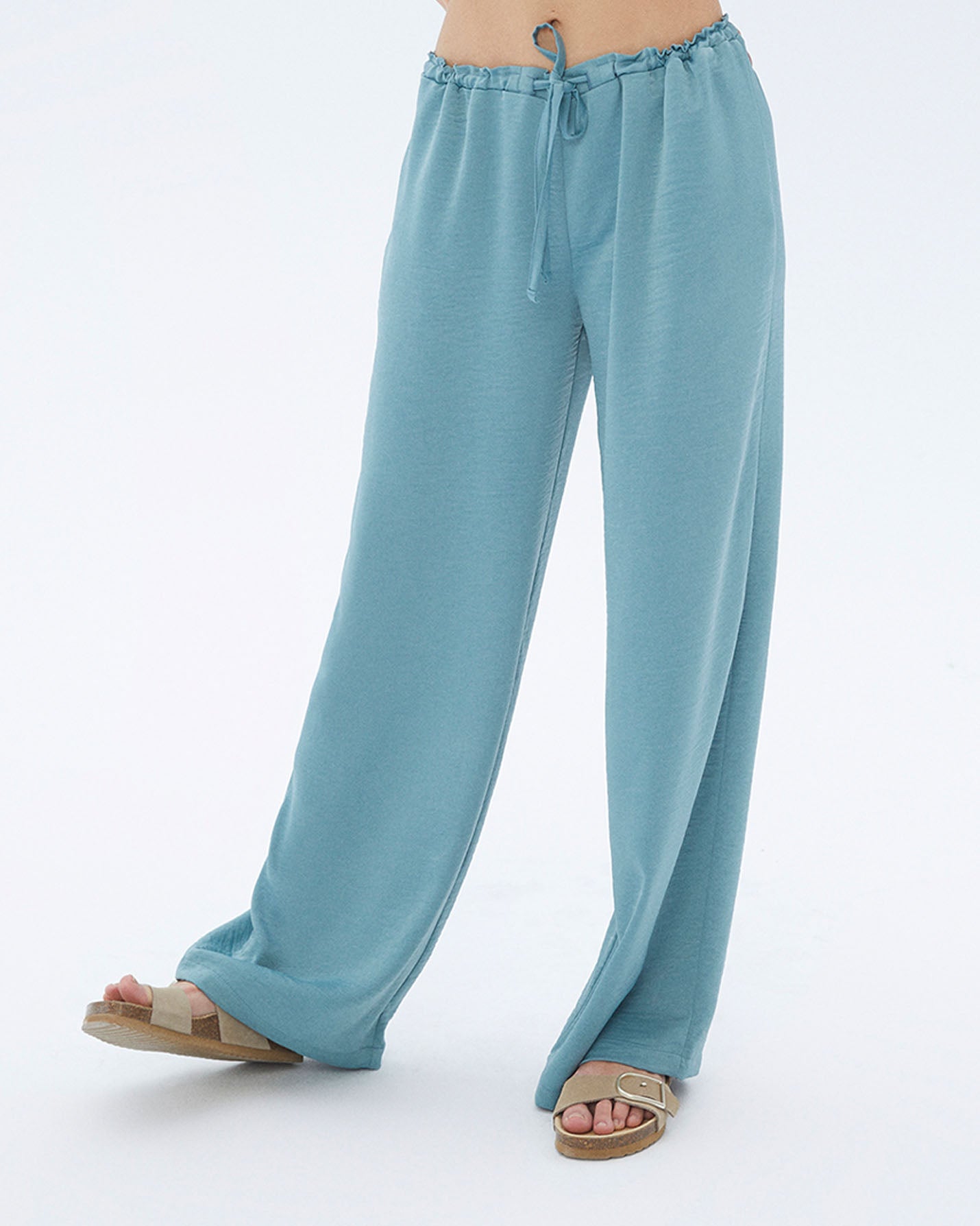 Bağcıklı Büzgülü Pantolon