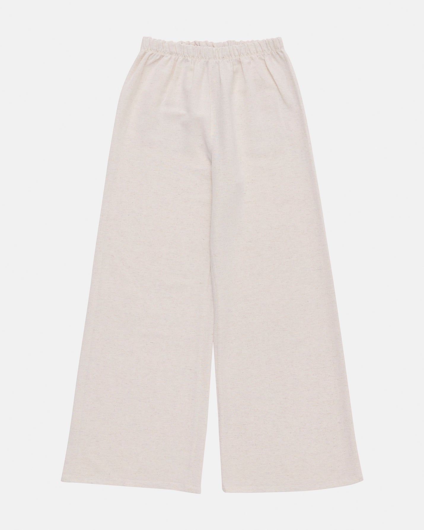 Bej Wide Keten Pantolon