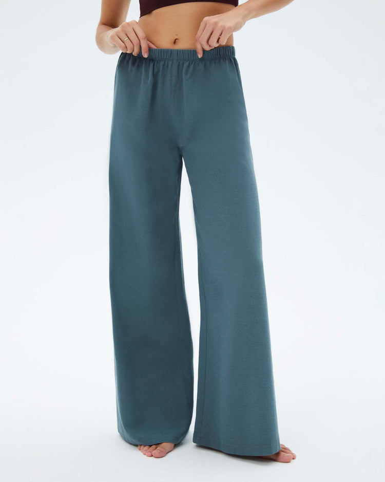 Dalga Wide Keten Pantolon