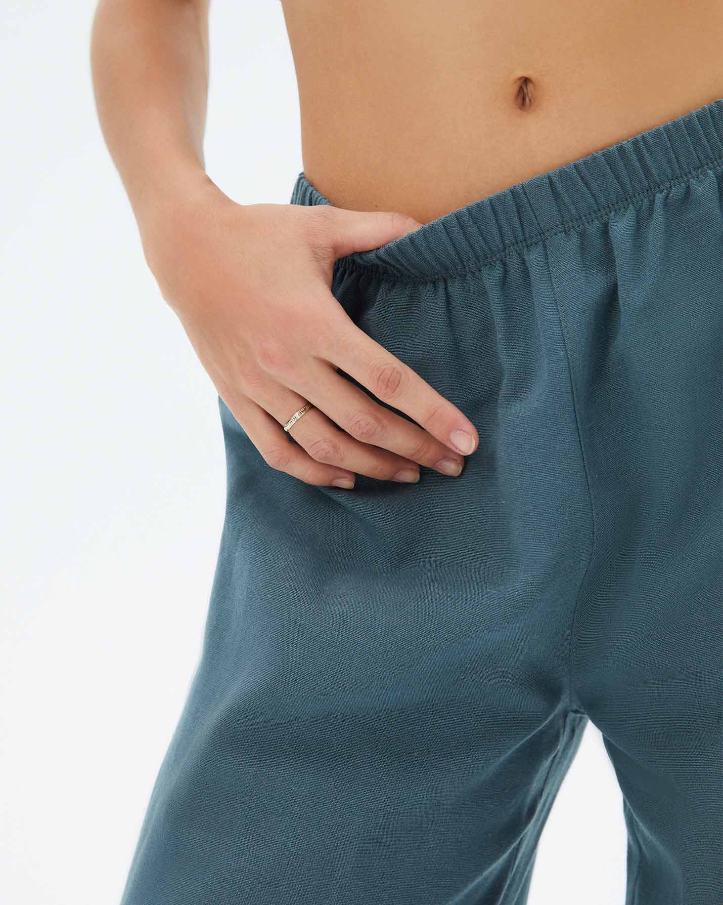 Dalga Wide Keten Pantolon
