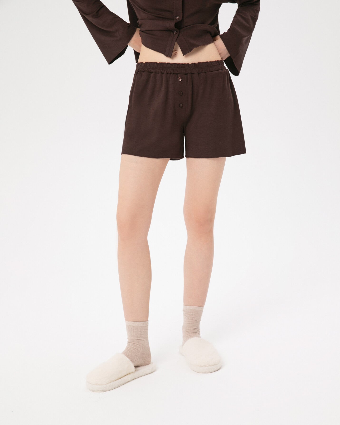 Kahverengi Büzgülü Pijama Boxer