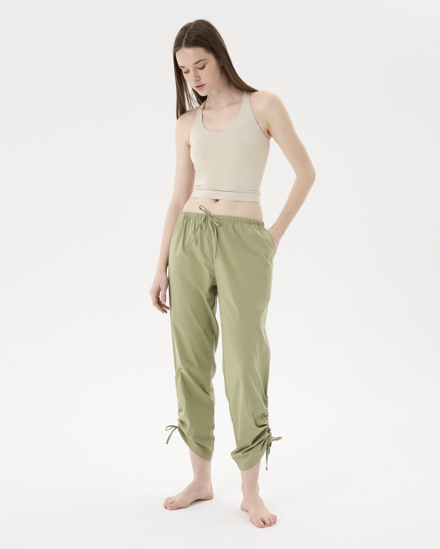 Matcha Paça Büzgülü Rahat Pantolon