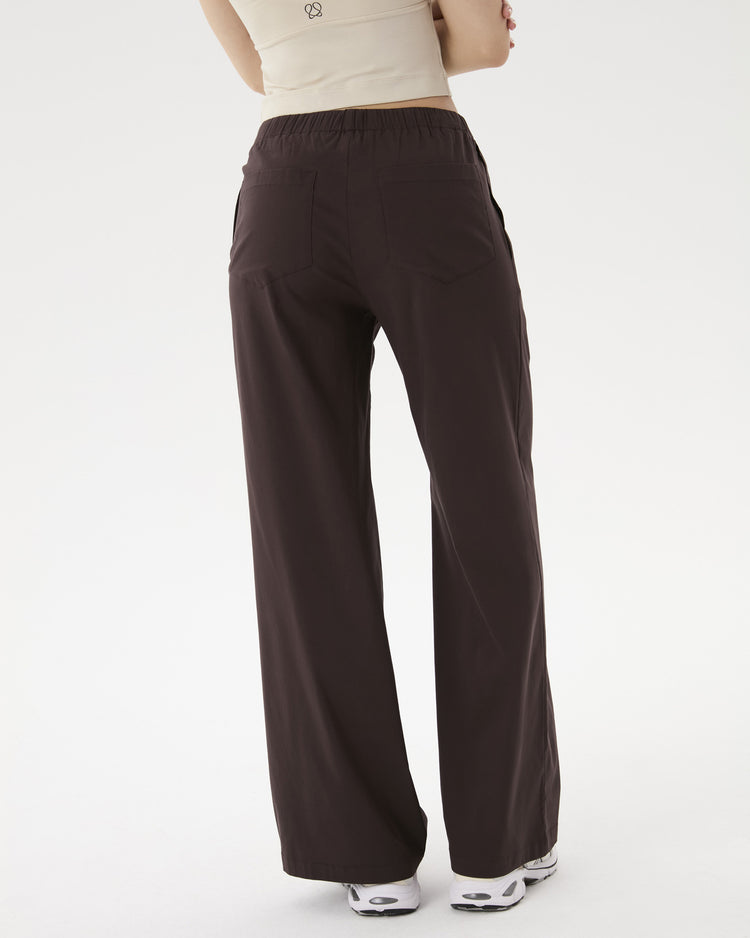 Kahverengi Bel Büzgülü Rahat Pantolon