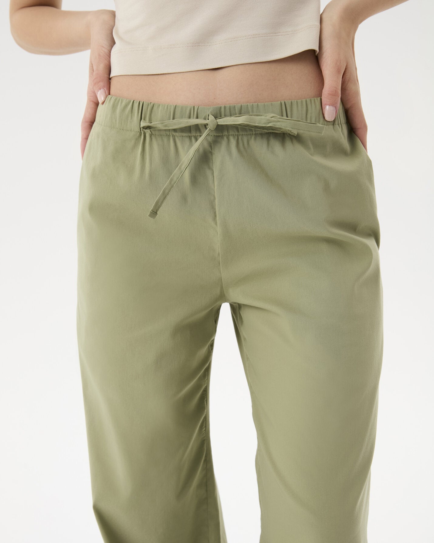 Matcha Bel Büzgülü Rahat Pantolon