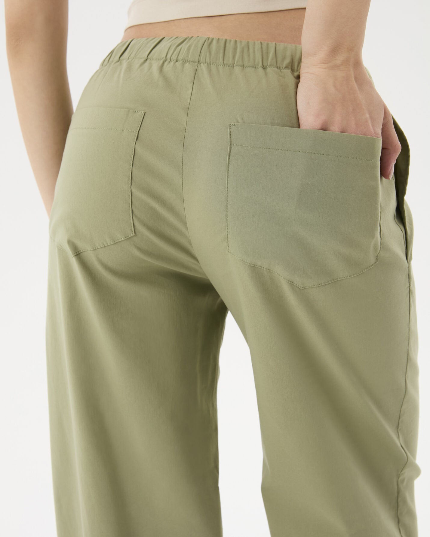 Matcha Bel Büzgülü Rahat Pantolon