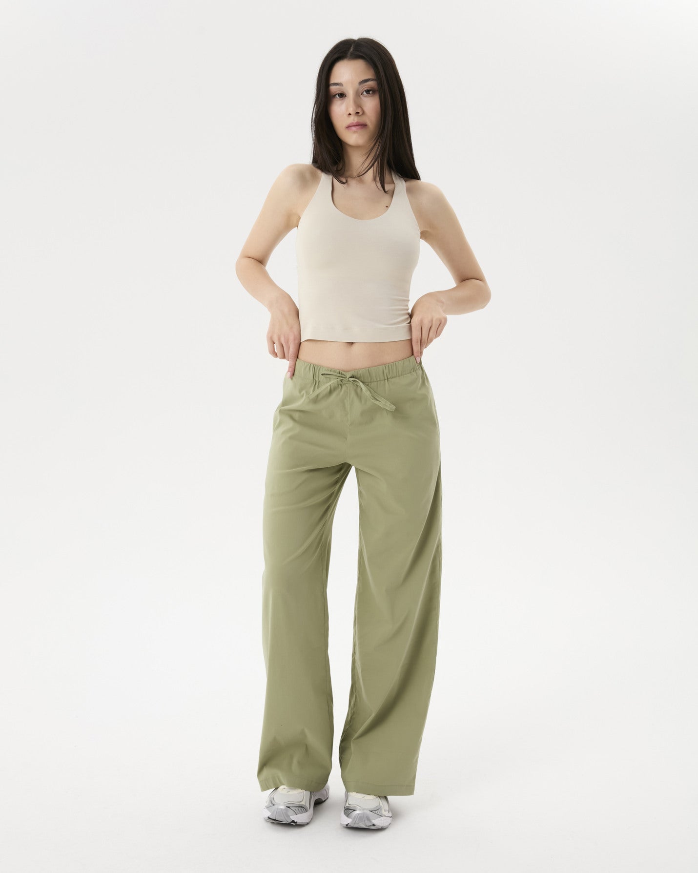 Matcha Bel Büzgülü Rahat Pantolon