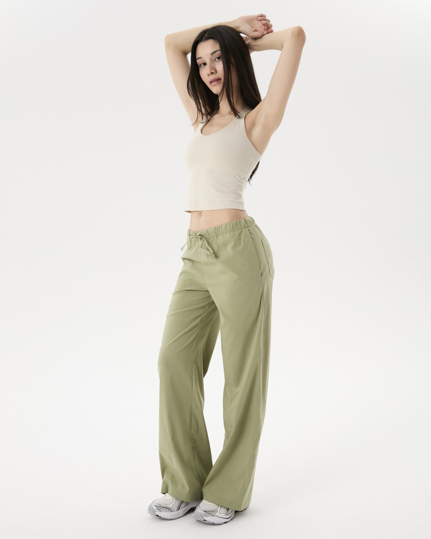 Matcha Bel Büzgülü Rahat Pantolon