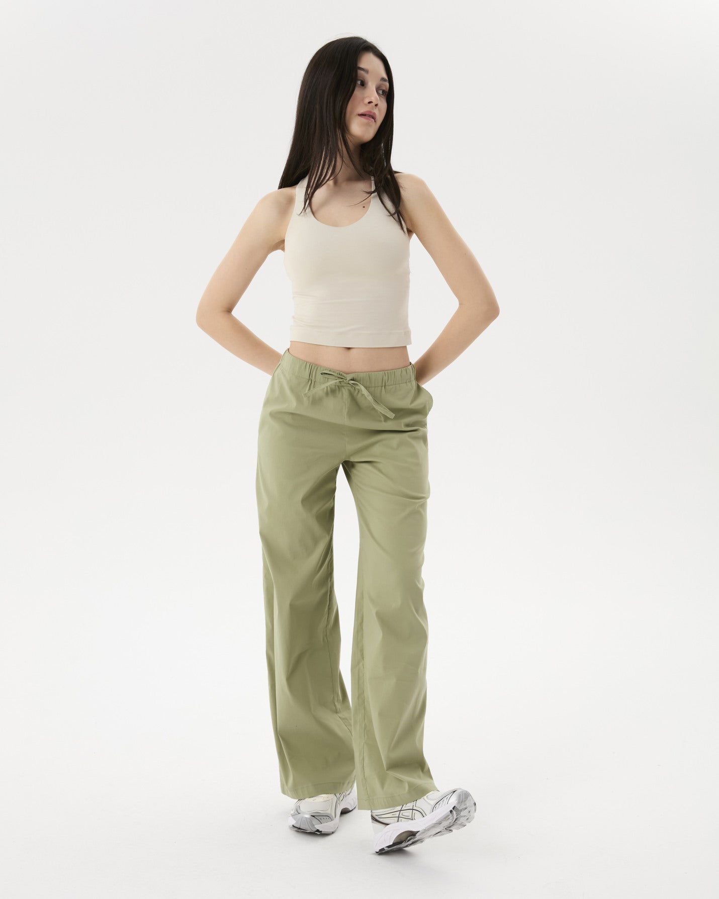 Matcha Bel Büzgülü Rahat Pantolon