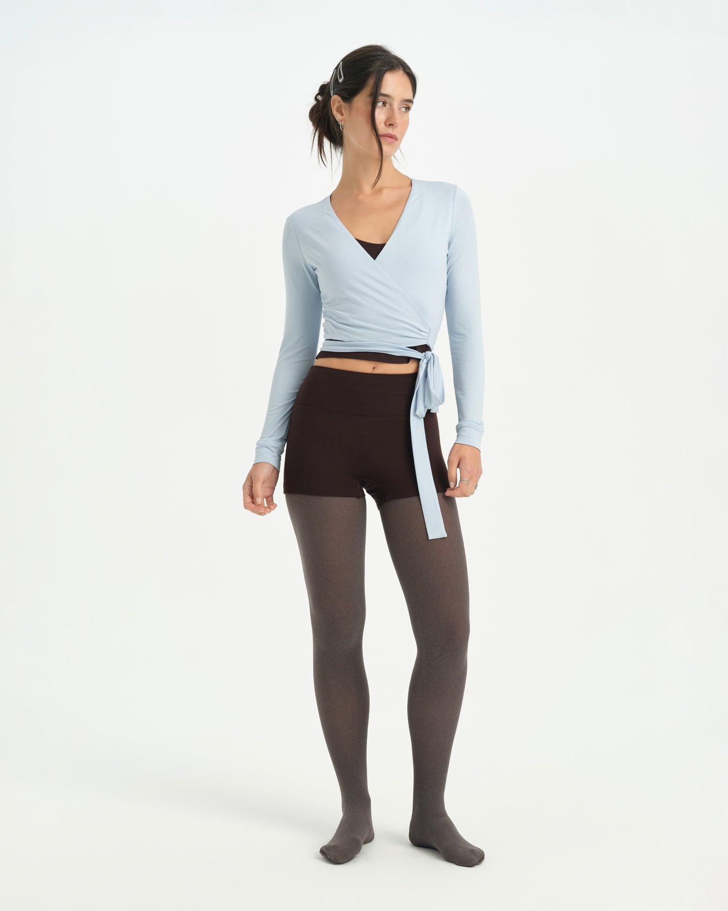 Baby Blue Anvelop Wrap Crop