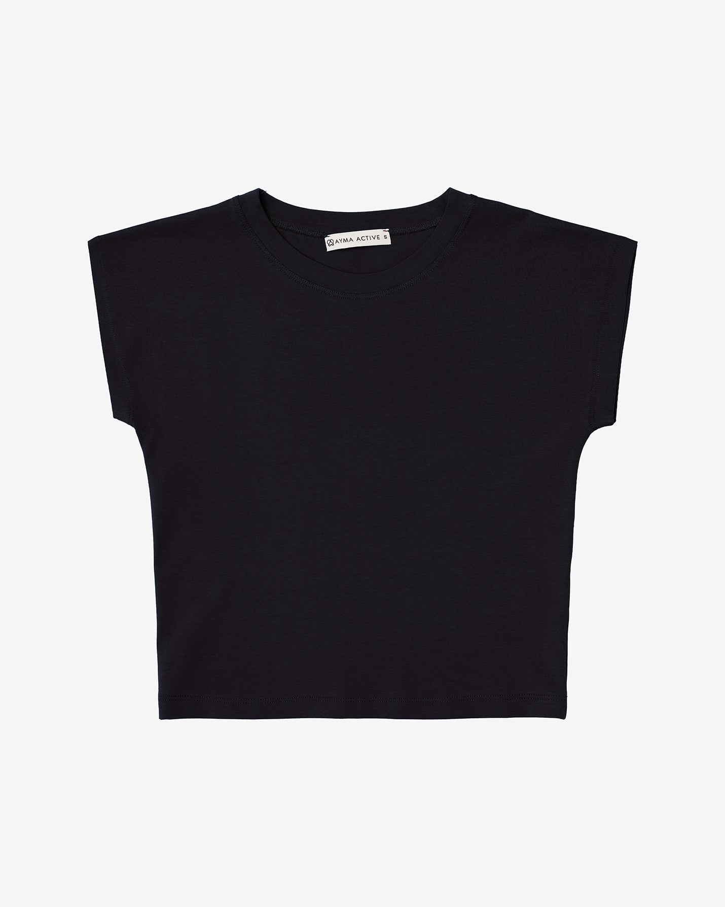 Siyah Basic Half Crop T-shirt