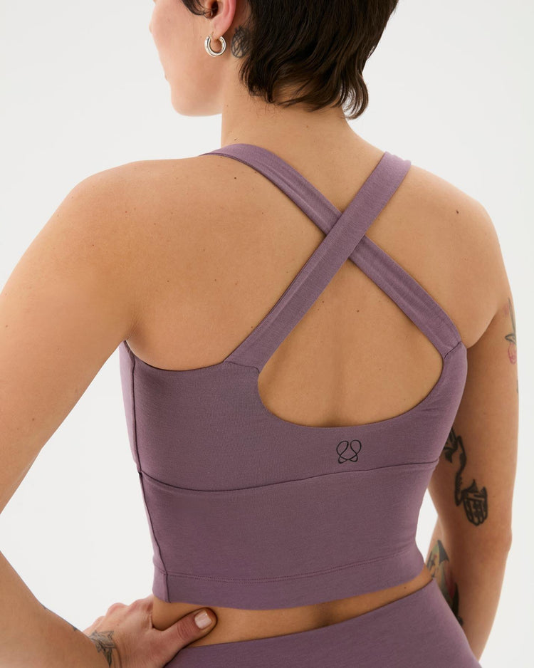 Lila Halter Half Crop Bluz