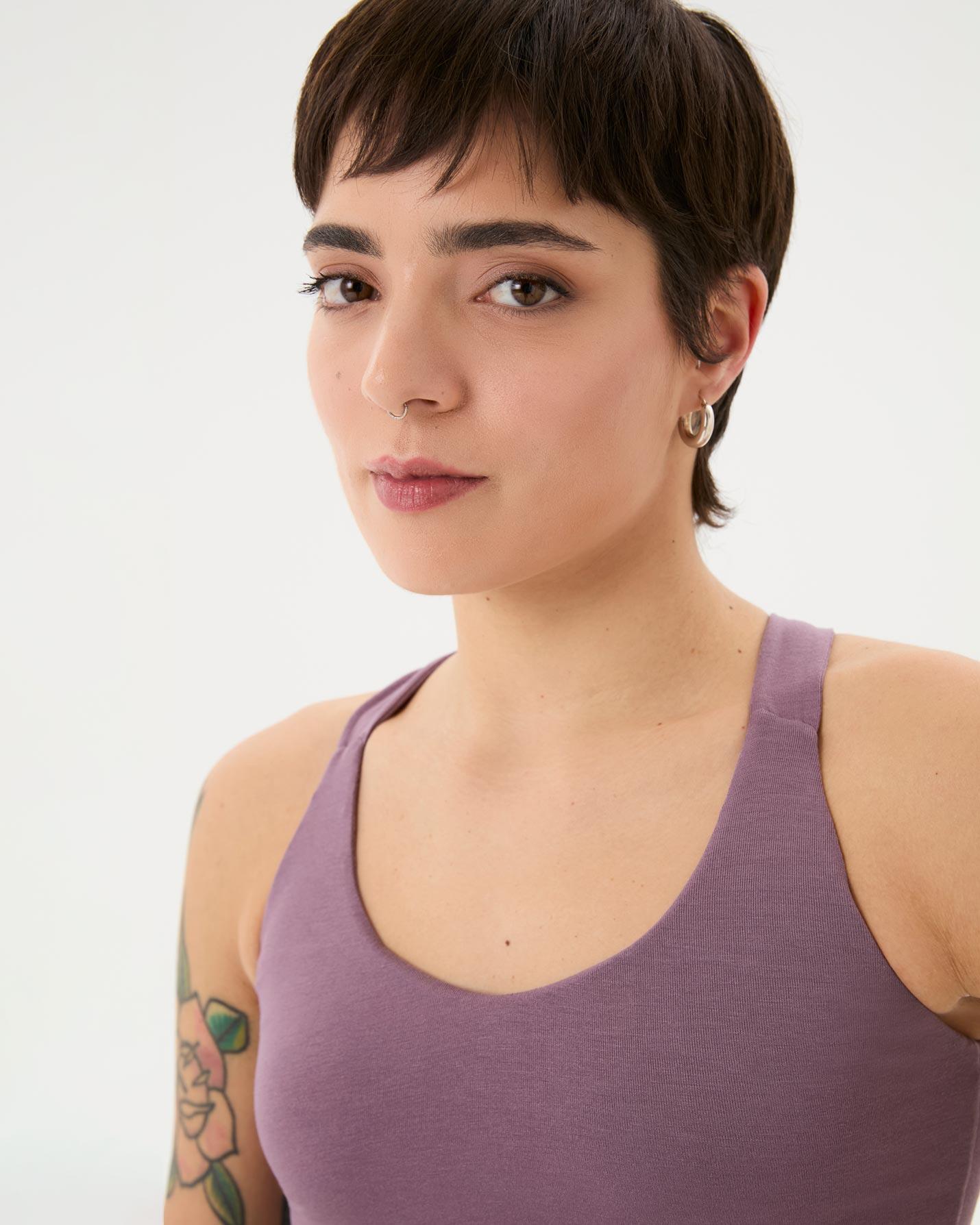 Lila Halter Half Crop Bluz