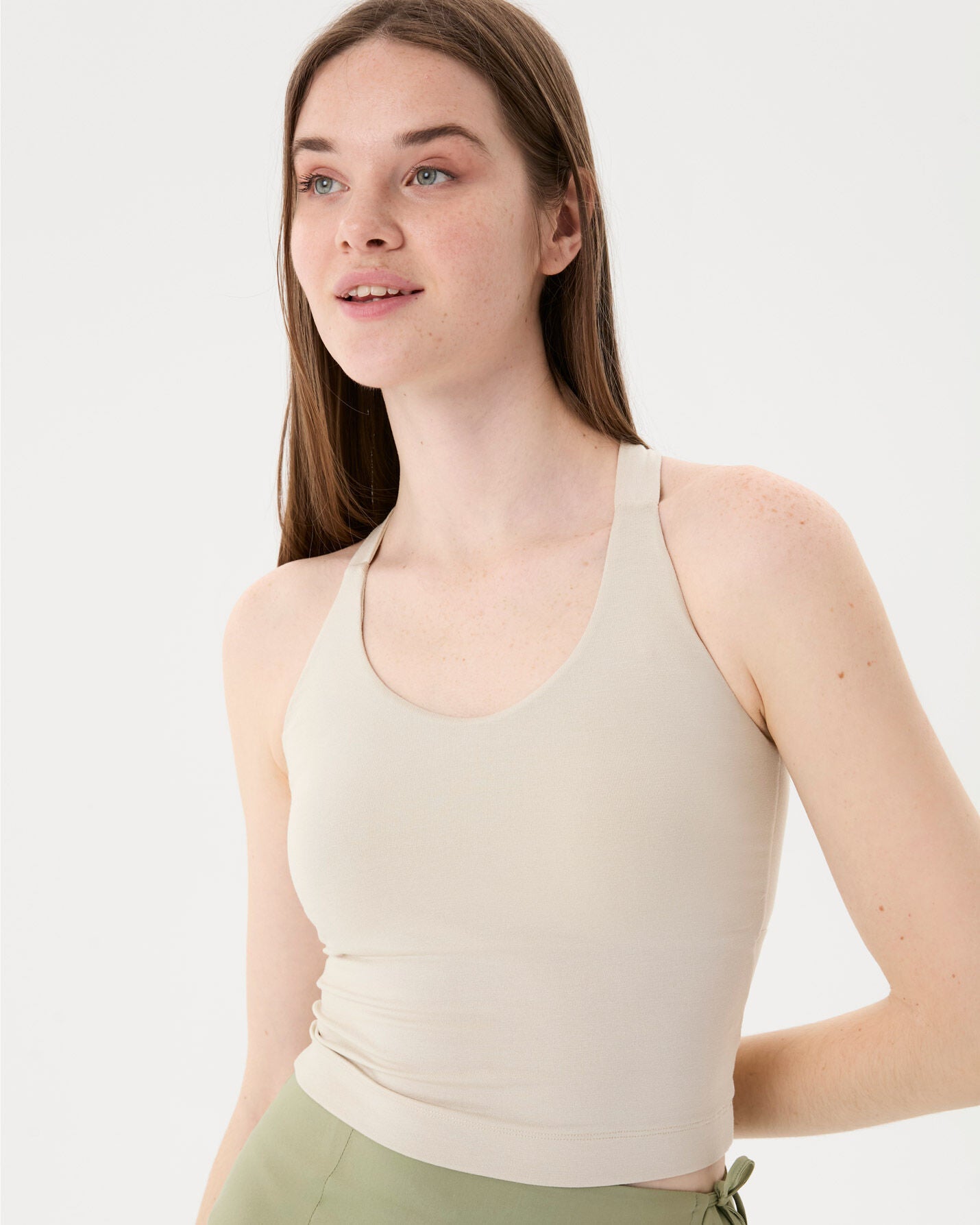 Krema Halter Half Crop Bluz