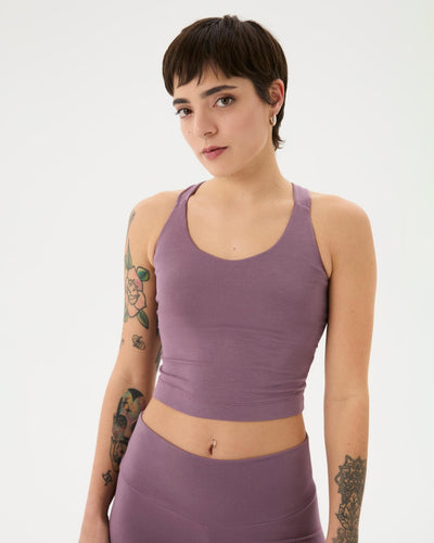 Lila Halter Half Crop Bluz