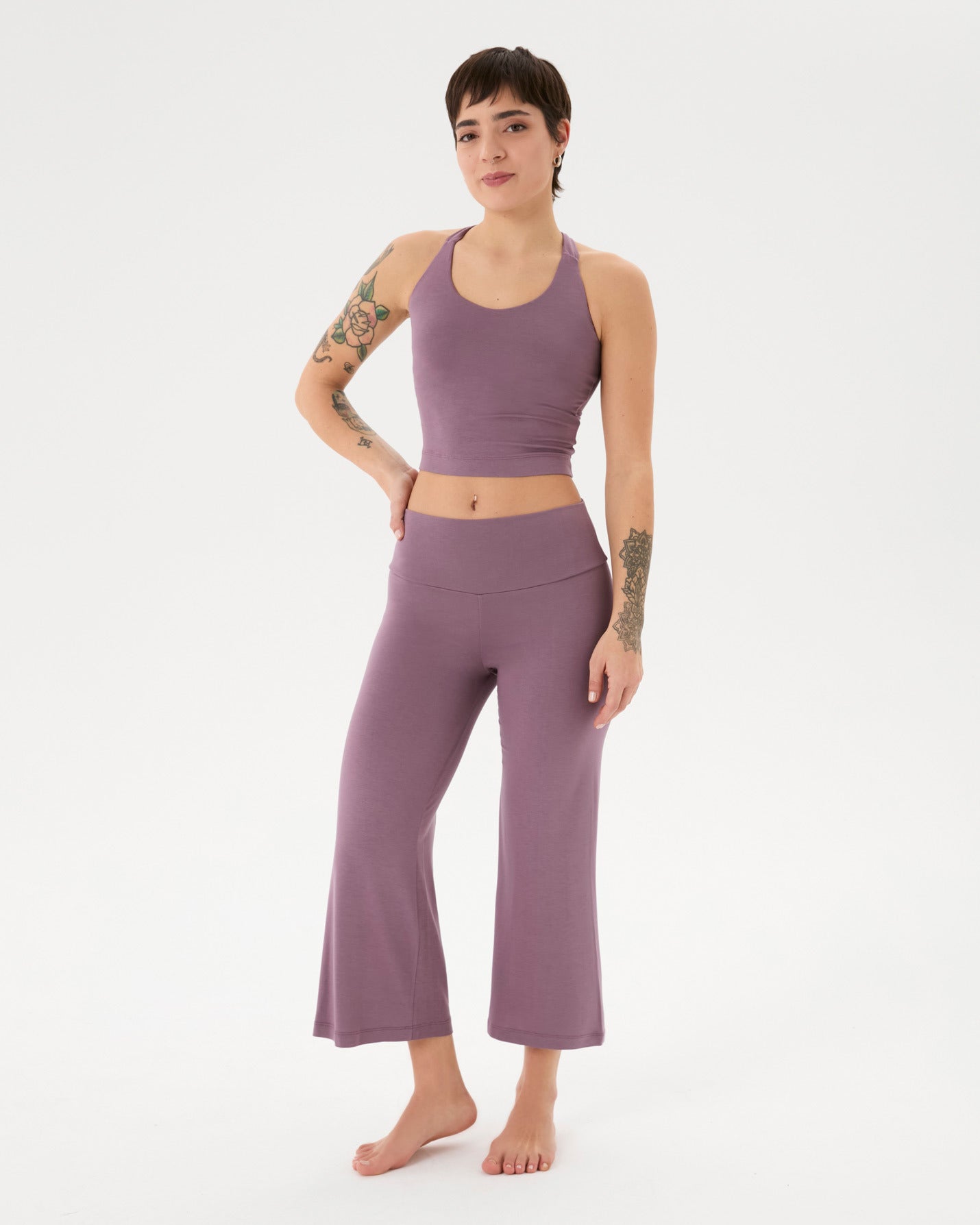 Lila Halter Half Crop Bluz