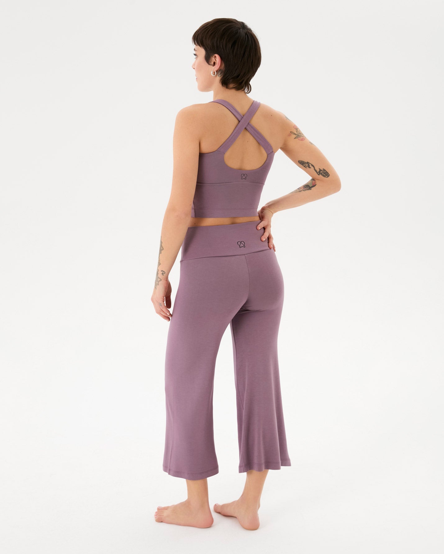 Lila Halter Half Crop Bluz