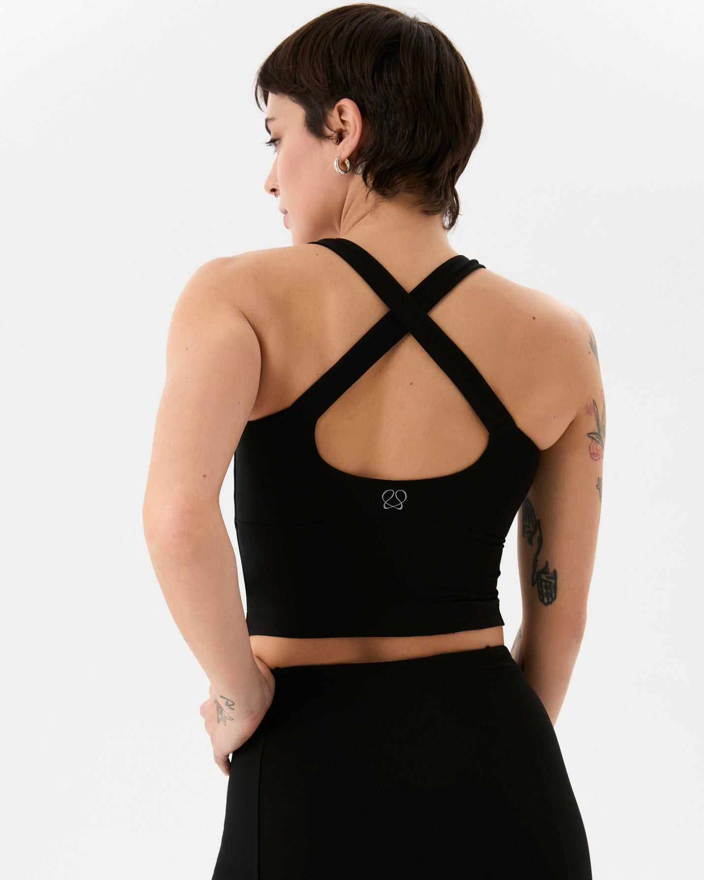 Siyah Halter Half Crop Bluz