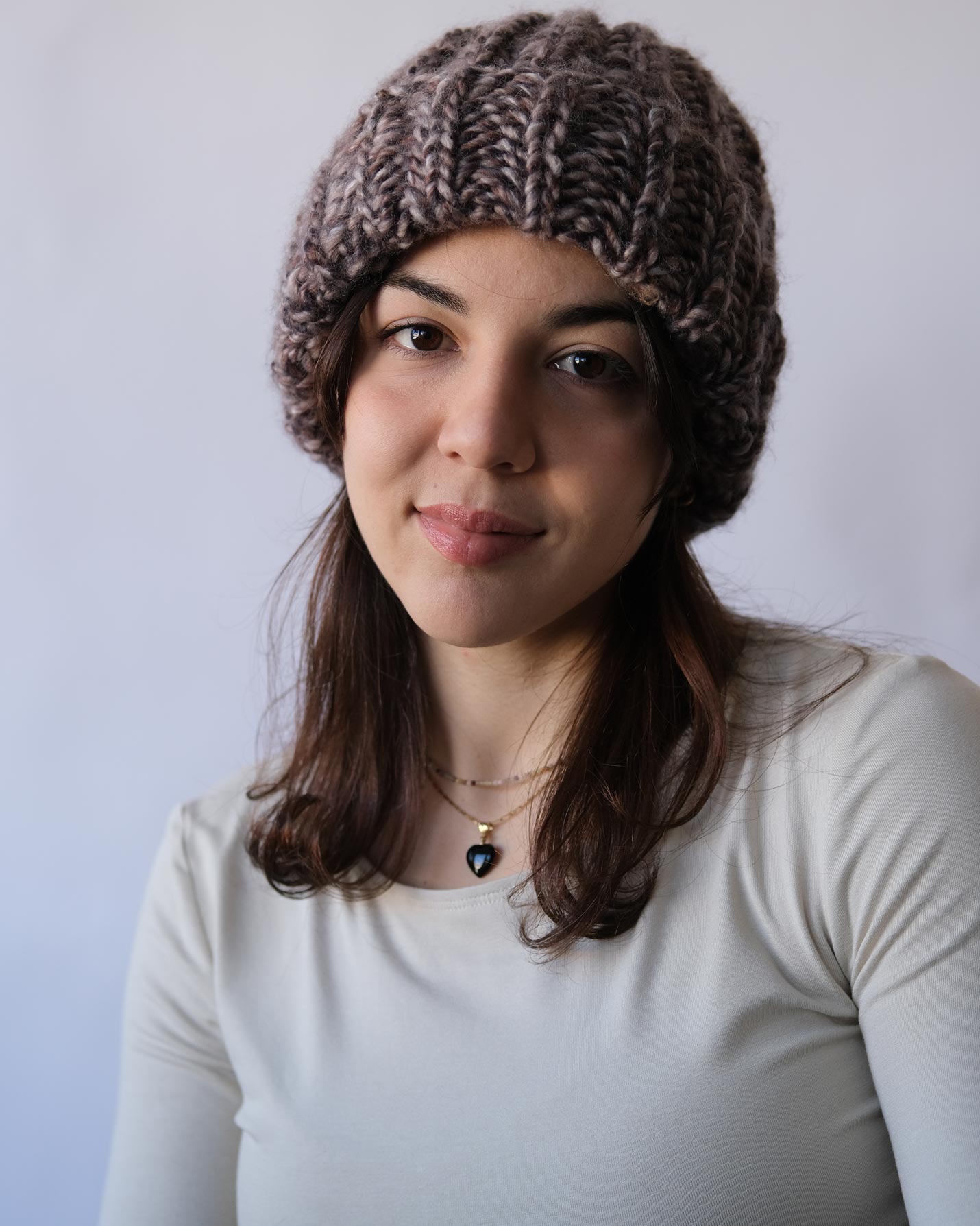 Sütlü Kahve El Örgüsü Bere