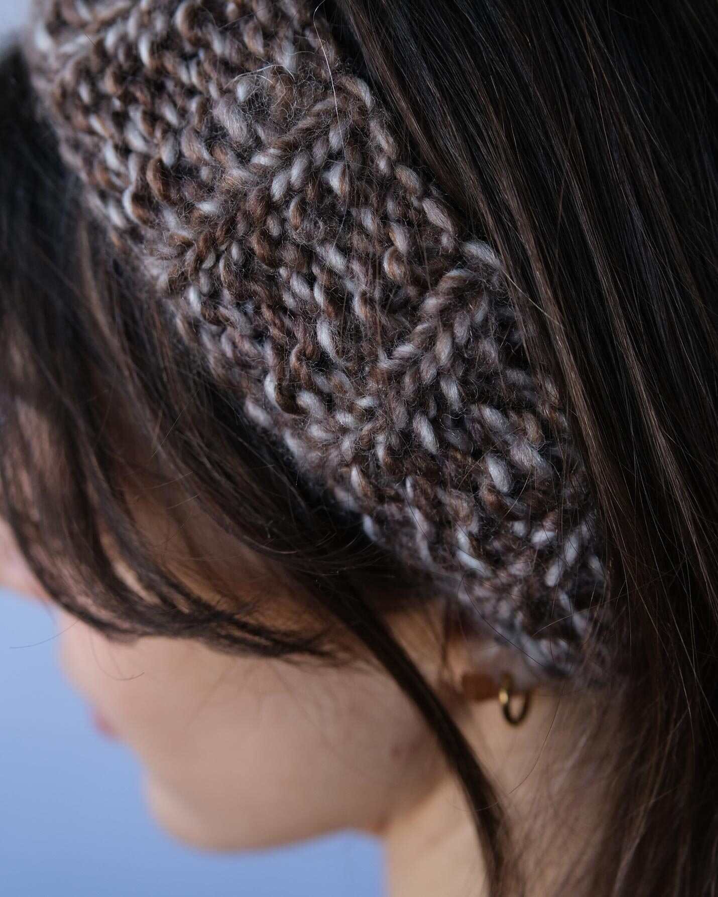 Sütlü Kahve El Örgüsü Saç Bandı